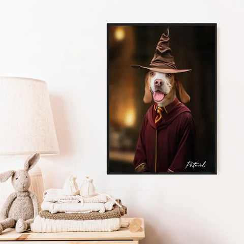 Tableau Personnalisé Portrait Animaux Sorcier Choixpeau