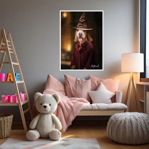 Tableau Personnalisé Portrait Animaux Sorcier Choixpeau