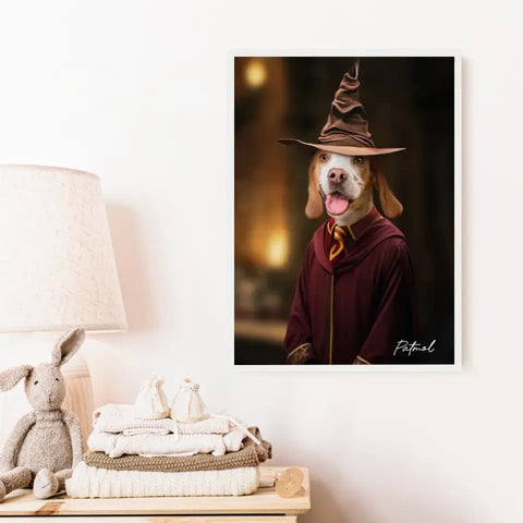 Tableau Personnalisé Portrait Animaux Sorcier Choixpeau