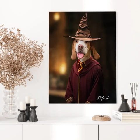 Tableau Personnalisé Portrait Animaux Sorcier Choixpeau