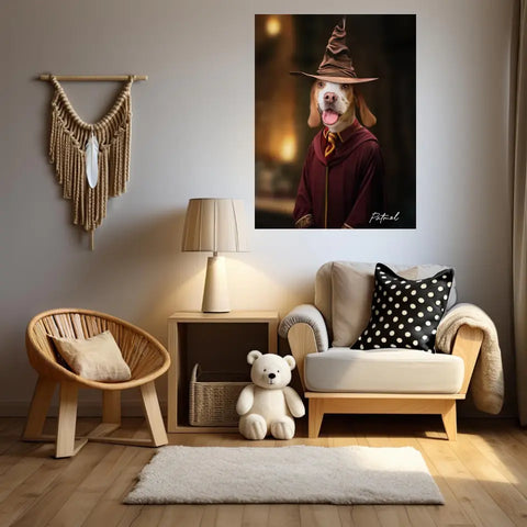 Tableau Personnalisé Portrait Animaux Sorcier Choixpeau