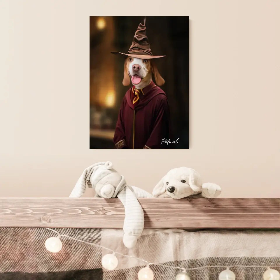 Tableau Personnalisé Portrait Animaux Sorcier Choixpeau