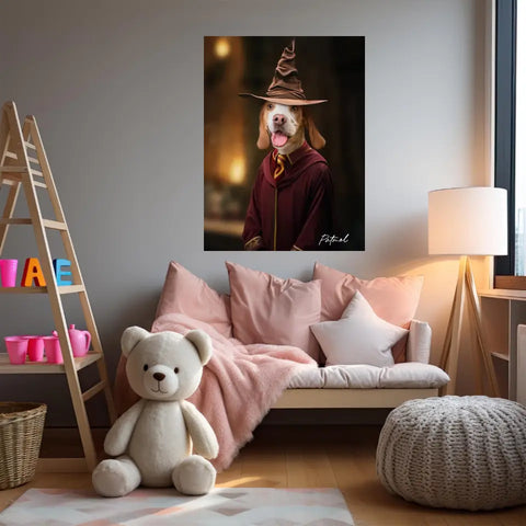 Tableau Personnalisé Portrait Animaux Sorcier Choixpeau