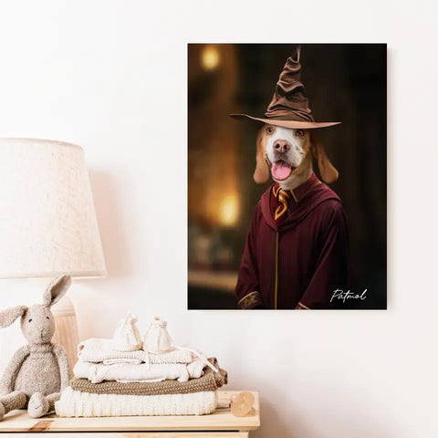 Tableau Personnalisé Portrait Animaux Sorcier Choixpeau