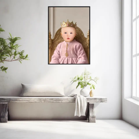 Tableau Personnalisé Photo Portrait Enfant Royal Robe Rose