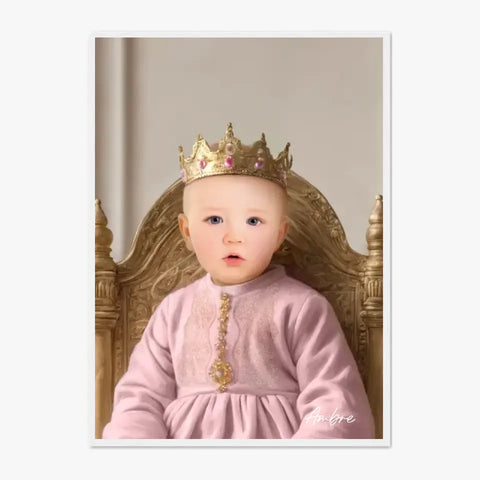 Tableau Personnalisé Photo Portrait Enfant Royal Robe Rose