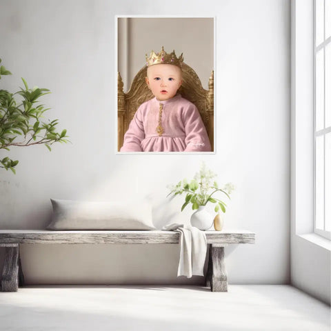 Tableau Personnalisé Photo Portrait Enfant Royal Robe Rose