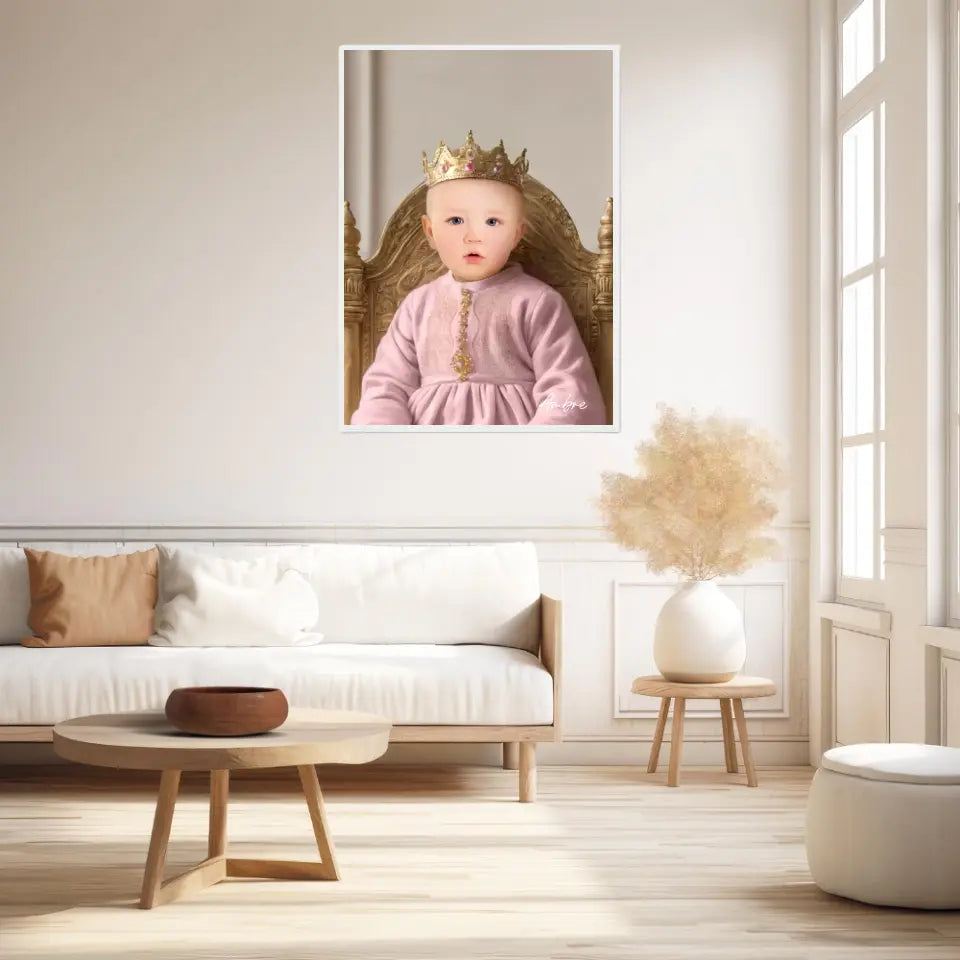 Tableau Personnalisé Photo Portrait Enfant Royal Robe Rose