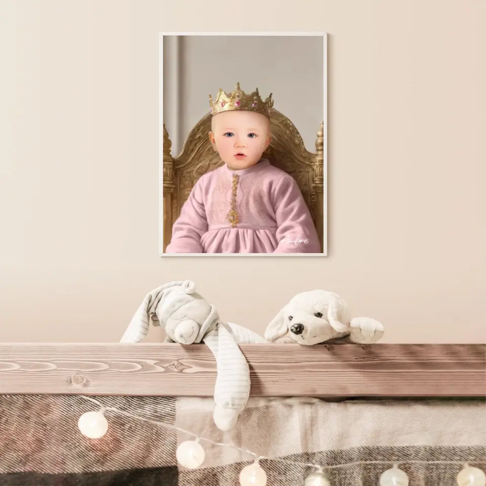 Tableau Personnalisé Photo Portrait Enfant Royal Robe Rose