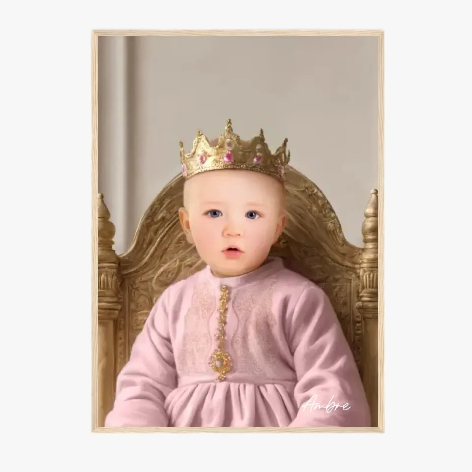 Tableau Personnalisé Photo Portrait Enfant Royal Robe Rose