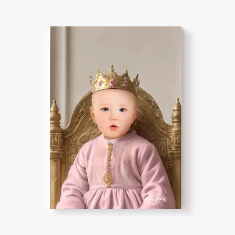 Tableau Personnalisé Photo Portrait Enfant Royal Robe Rose