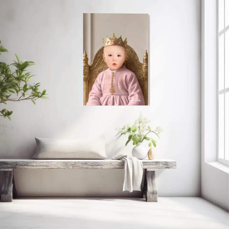 Tableau Personnalisé Photo Portrait Enfant Royal Robe Rose
