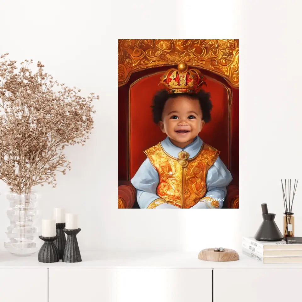 Tableau Personnalisé Photo Portrait Enfant Royal Couronne