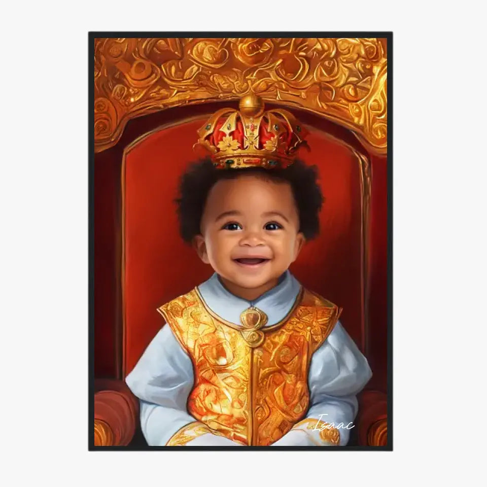 Tableau Personnalisé Photo Portrait Enfant Royal Couronne