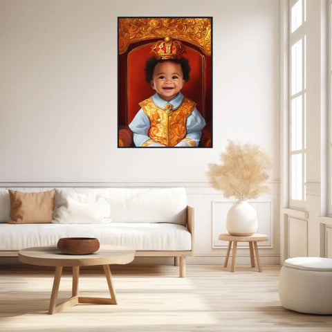 Tableau Personnalisé Photo Portrait Enfant Royal Couronne