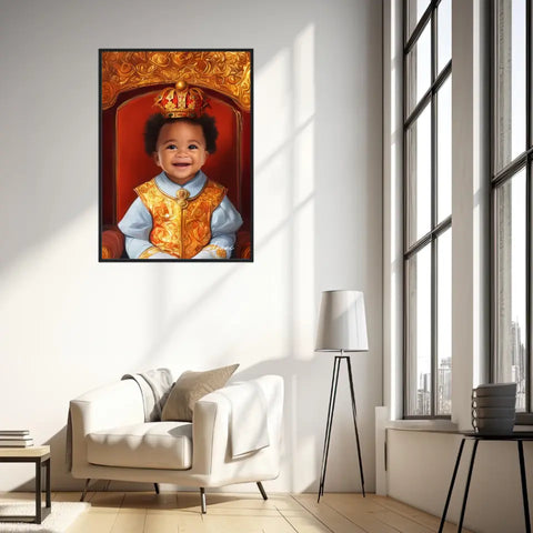 Tableau Personnalisé Photo Portrait Enfant Royal Couronne