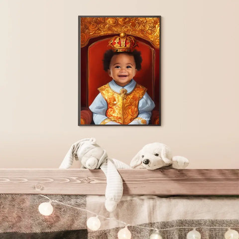 Tableau Personnalisé Photo Portrait Enfant Royal Couronne