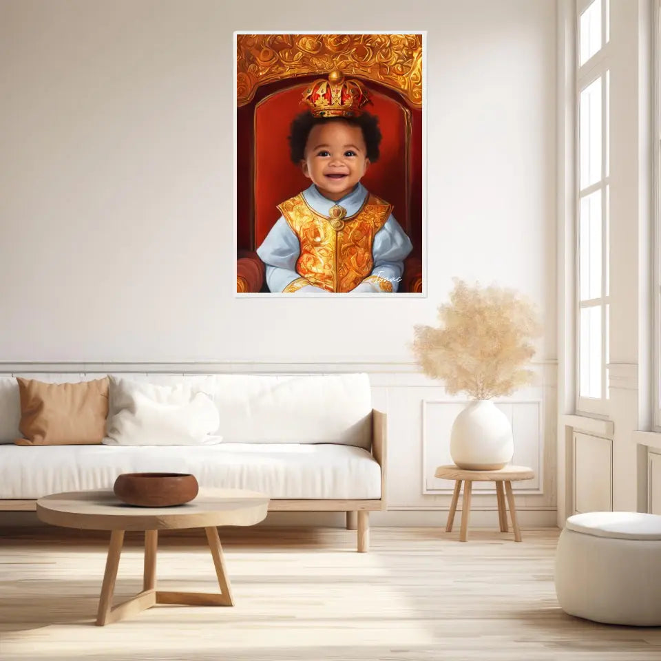 Tableau Personnalisé Photo Portrait Enfant Royal Couronne