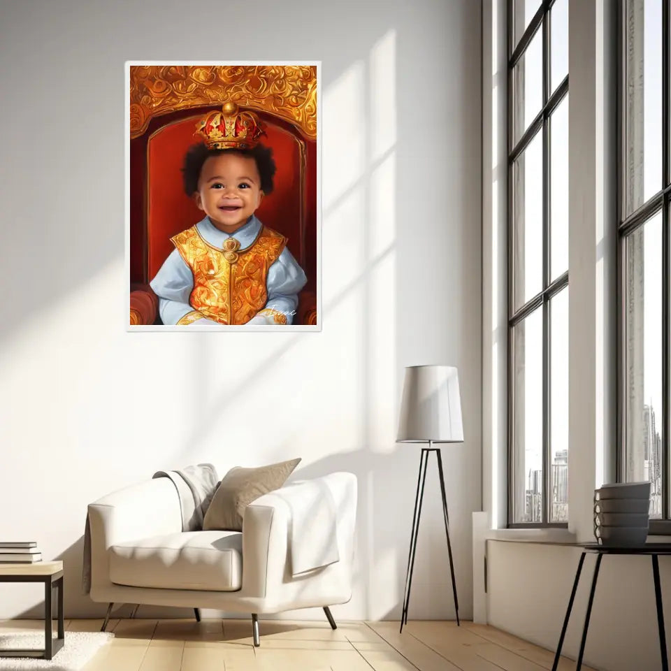 Tableau Personnalisé Photo Portrait Enfant Royal Couronne