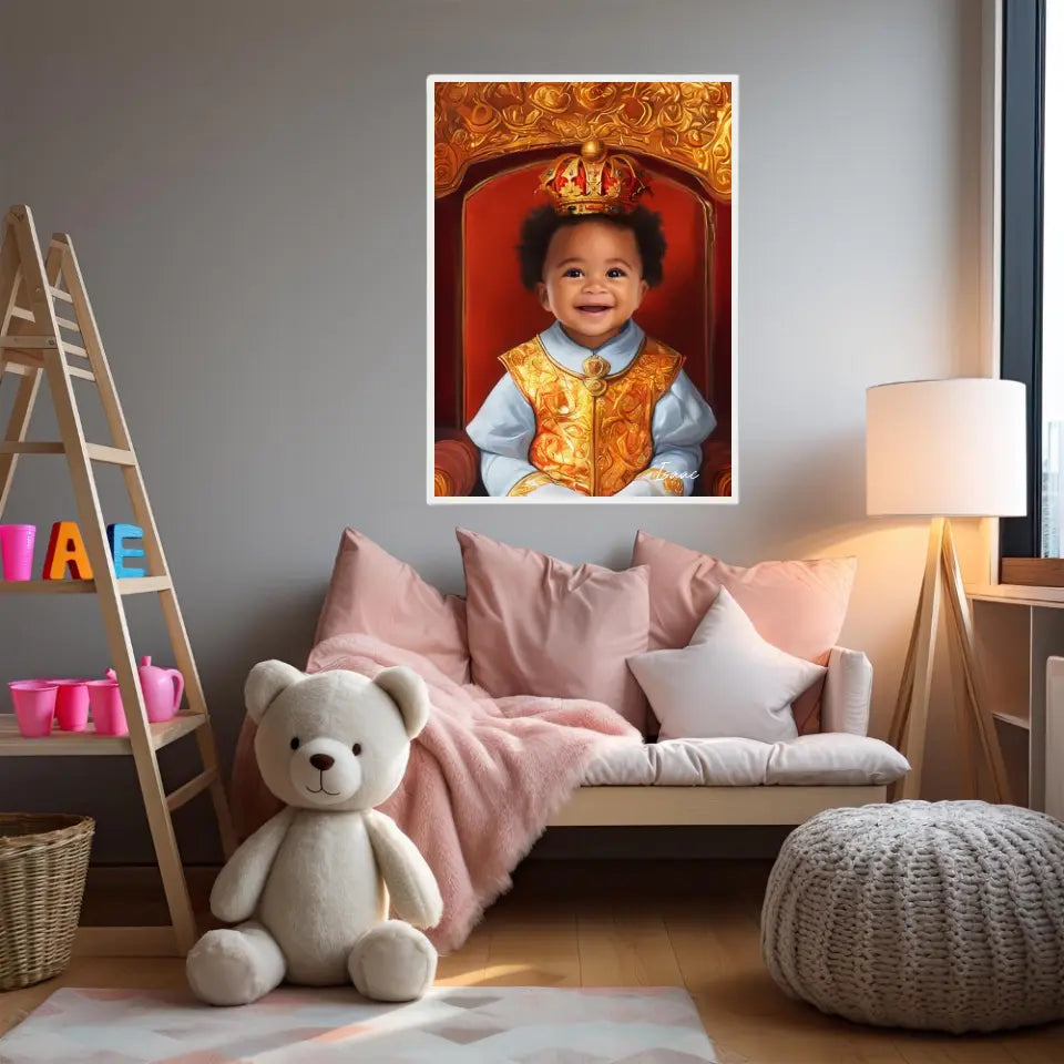 Tableau Personnalisé Photo Portrait Enfant Royal Couronne