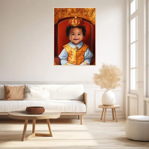 Tableau Personnalisé Photo Portrait Enfant Royal Couronne