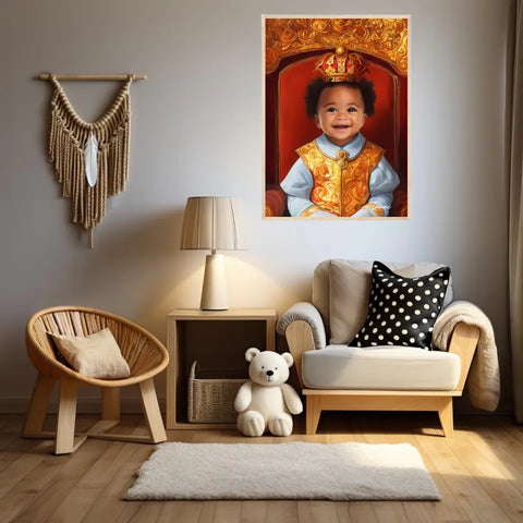 Tableau Personnalisé Photo Portrait Enfant Royal Couronne