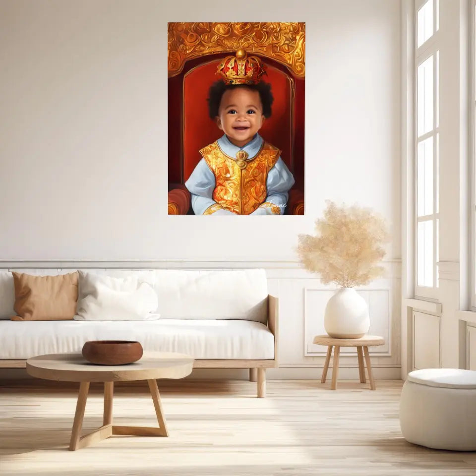 Tableau Personnalisé Photo Portrait Enfant Royal Couronne