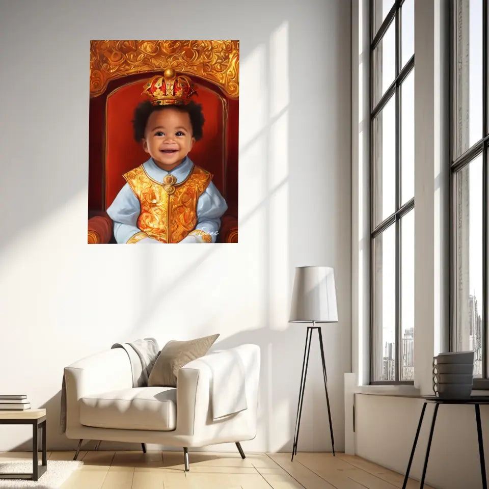 Tableau Personnalisé Photo Portrait Enfant Royal Couronne