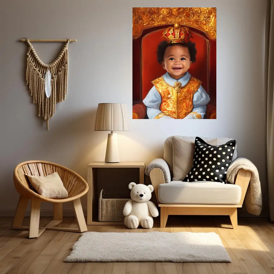 Tableau Personnalisé Photo Portrait Enfant Royal Couronne