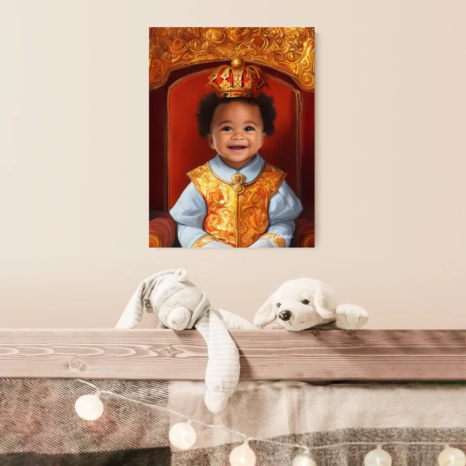 Tableau Personnalisé Photo Portrait Enfant Royal Couronne