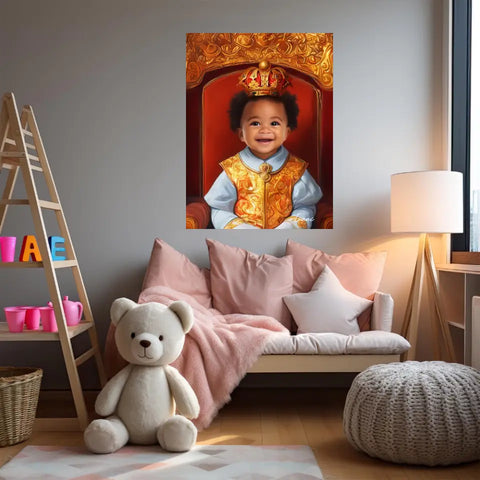 Tableau Personnalisé Photo Portrait Enfant Royal Couronne