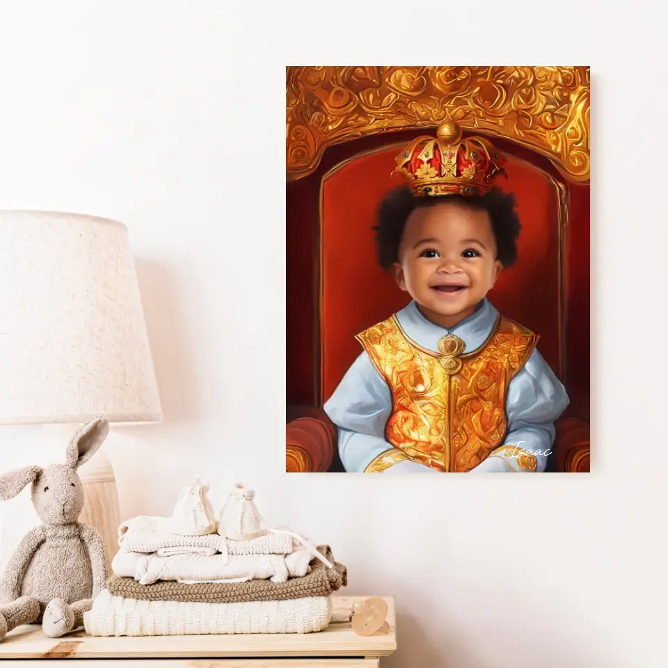 Tableau Personnalisé Photo Portrait Enfant Royal Couronne