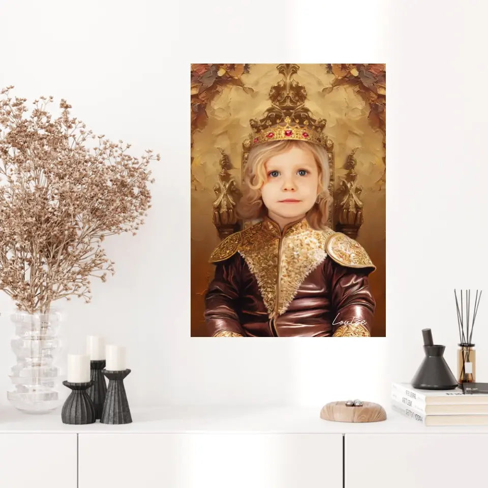 Tableau Personnalisé Photo Portrait Enfant Royal Princesse