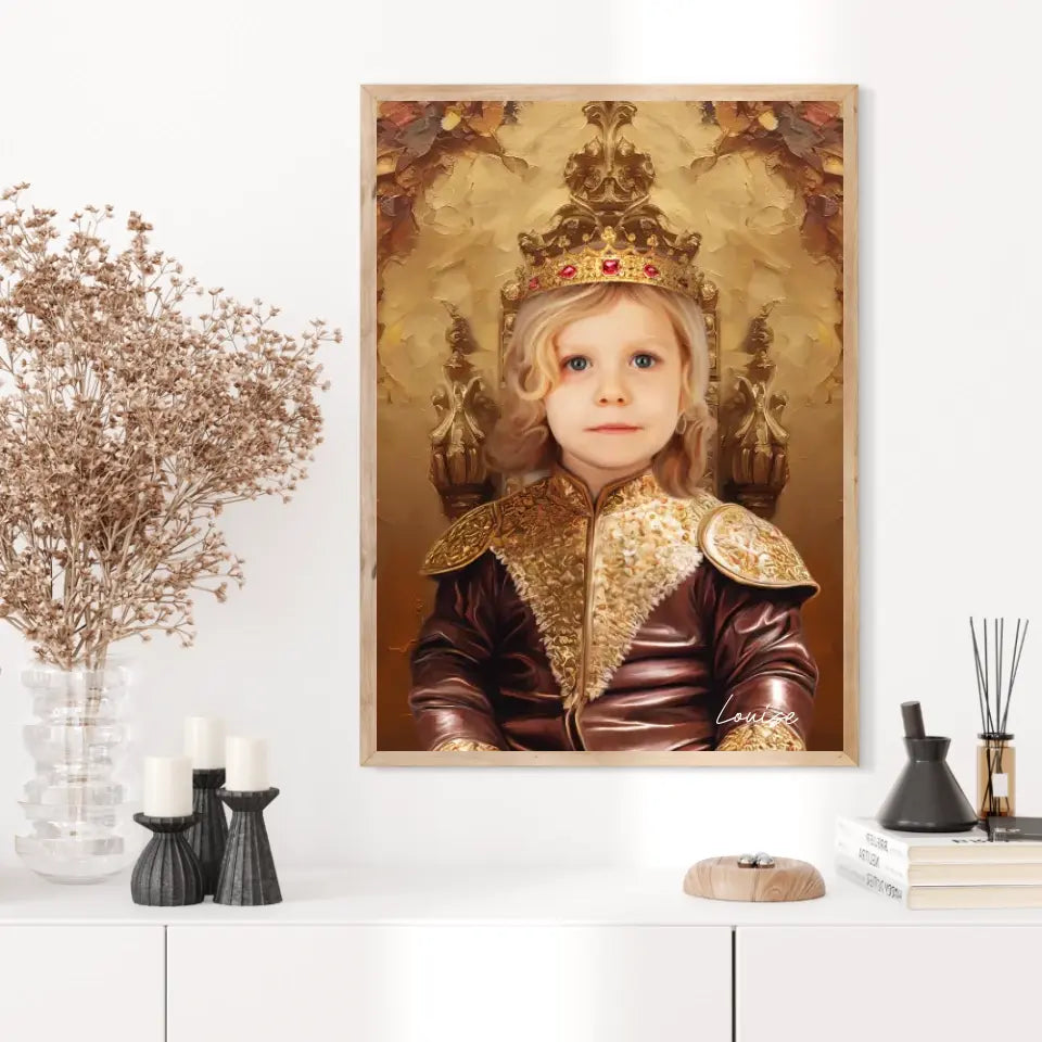 Tableau Personnalisé Photo Portrait Enfant Royal Princesse