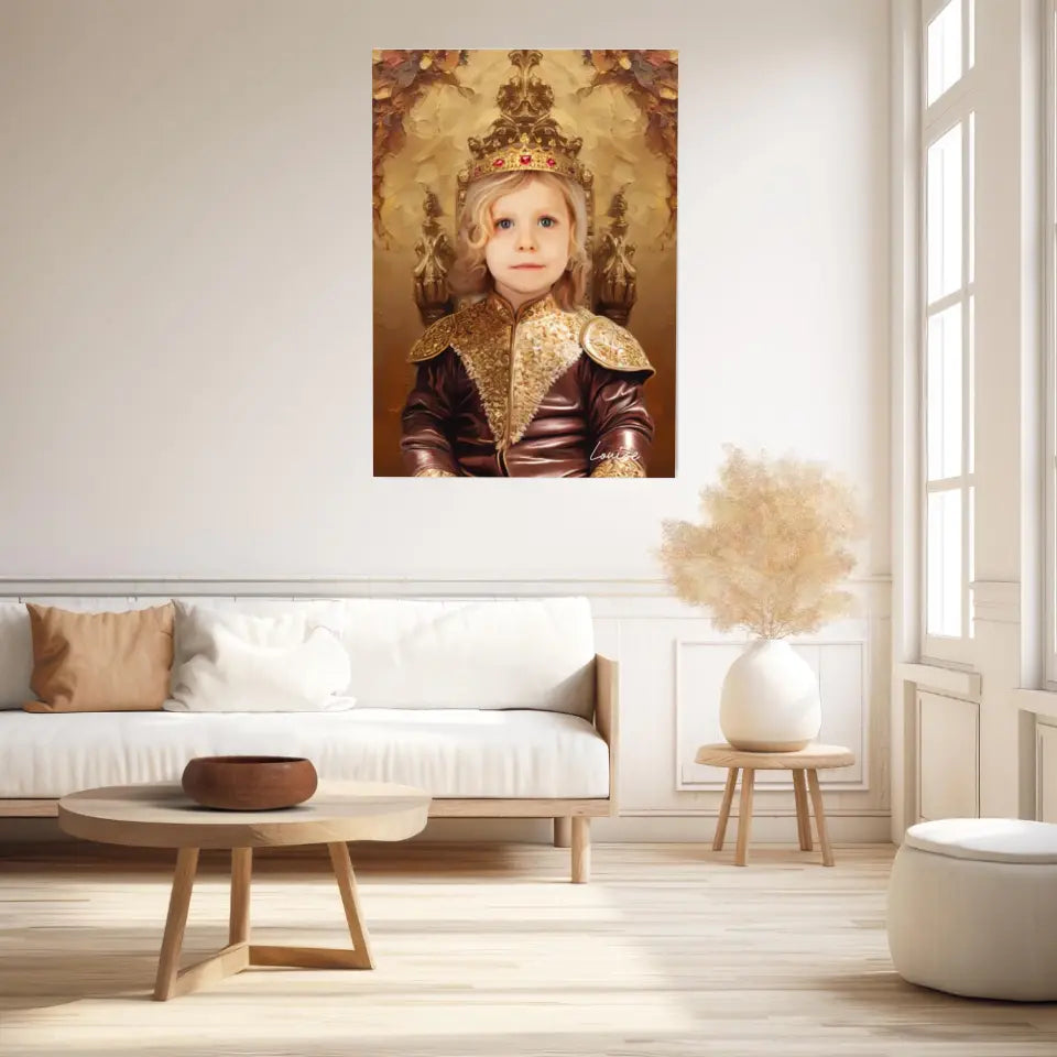 Tableau Personnalisé Photo Portrait Enfant Royal Princesse