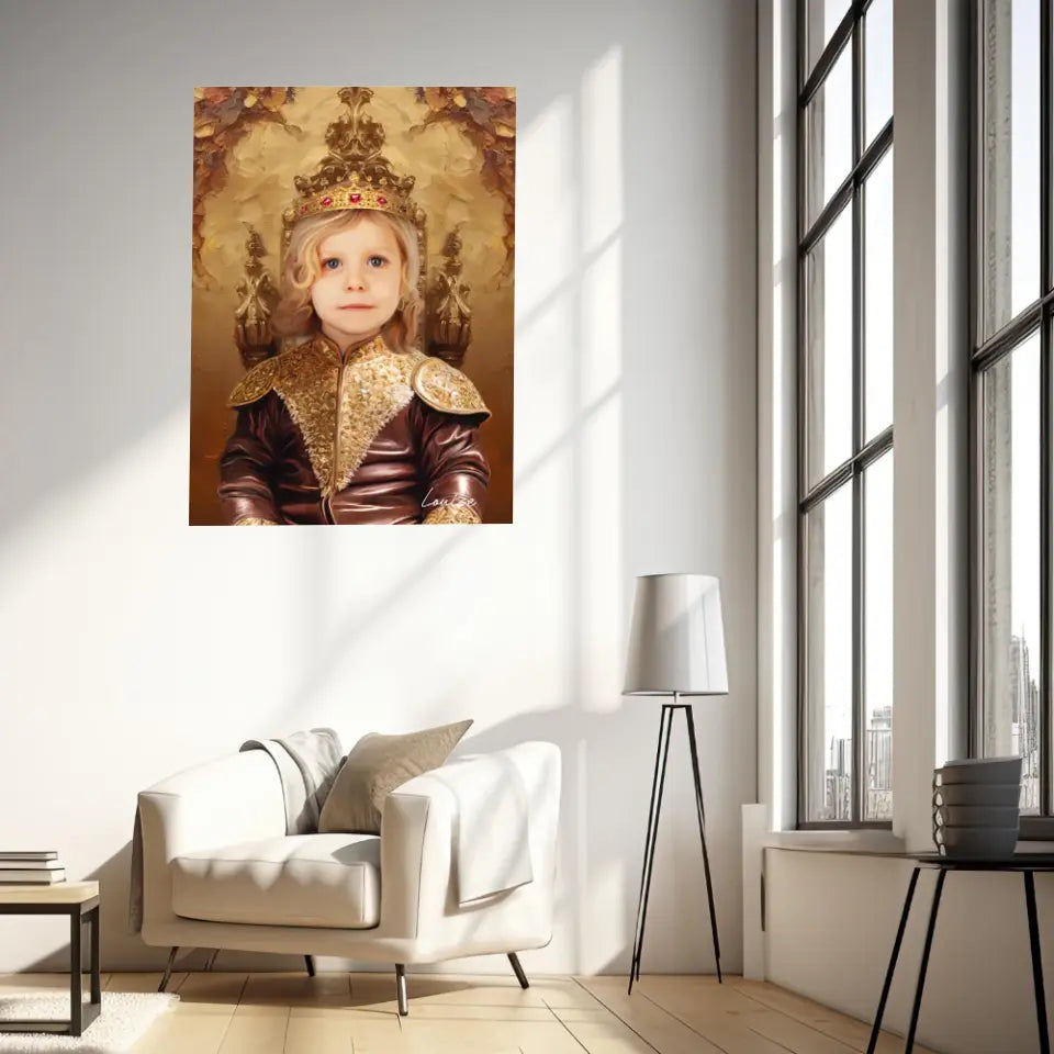 Tableau Personnalisé Photo Portrait Enfant Royal Princesse