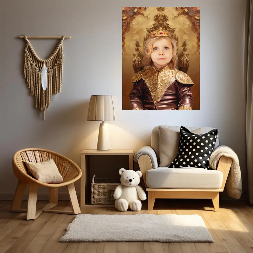 Tableau Personnalisé Photo Portrait Enfant Royal Princesse