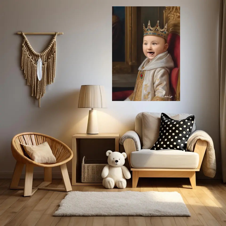 Tableau Personnalisé Photo Portrait Enfant Costume Royal