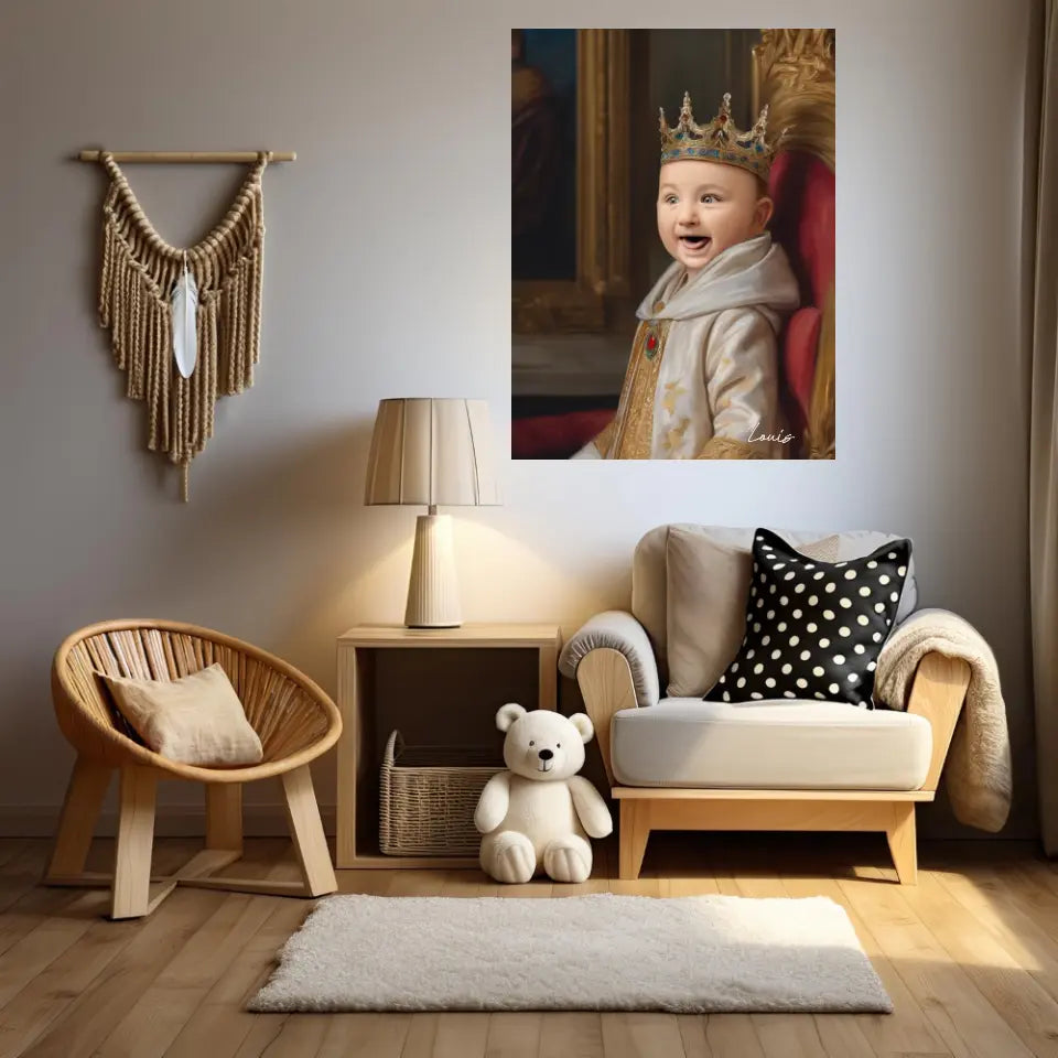 Tableau Personnalisé Photo Portrait Enfant Costume Royal