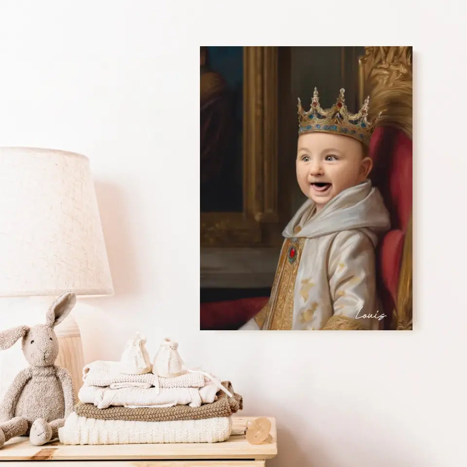 Tableau Personnalisé Photo Portrait Enfant Costume Royal