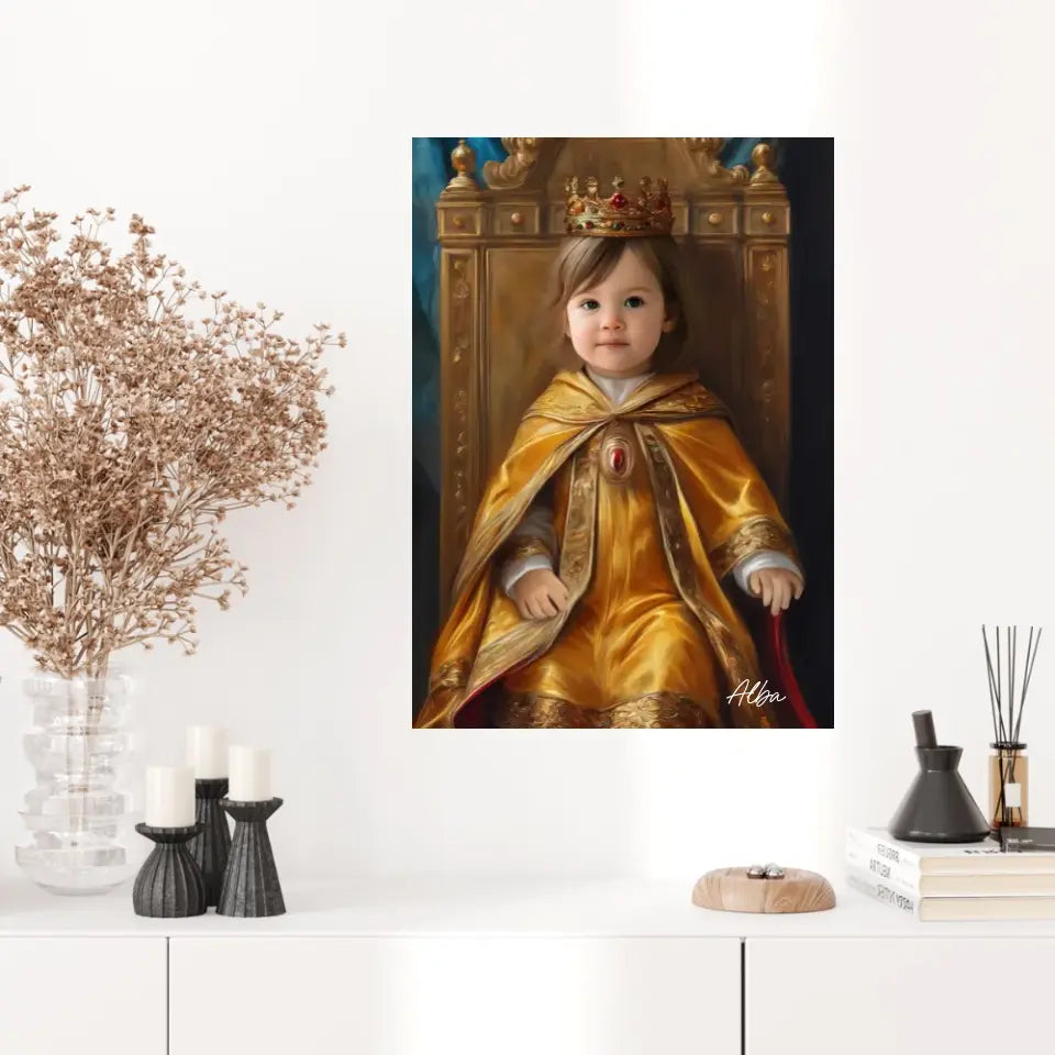 Tableau Personnalisé Photo Portrait Enfant Royal Costume doré