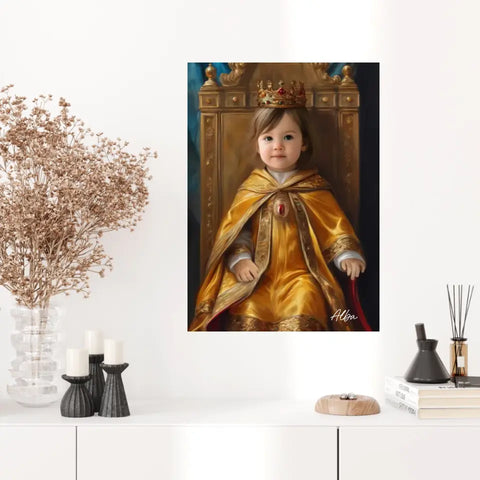 Tableau Personnalisé Photo Portrait Enfant Royal Costume doré