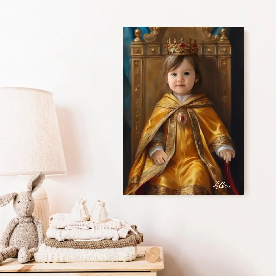 Tableau Personnalisé Photo Portrait Enfant Royal Costume doré