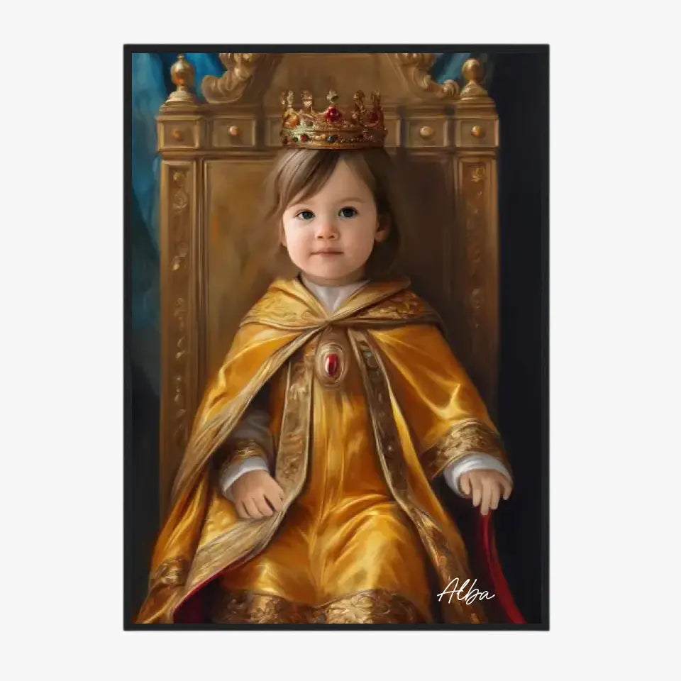 Tableau Personnalisé Photo Portrait Enfant Royal Costume doré