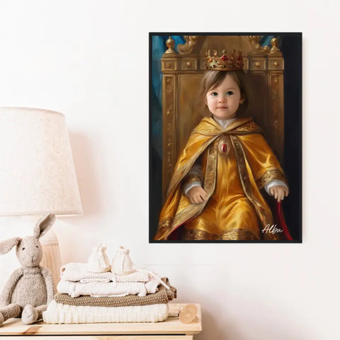 Tableau Personnalisé Photo Portrait Enfant Royal Costume doré