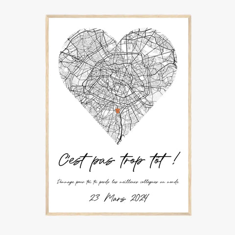 Tableau Pot de Départ Personnalisé Map Coeur