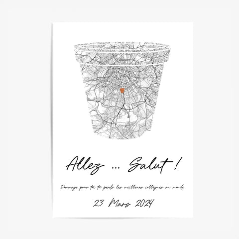Tableau Pot de Départ Personnalisé Carte Ville