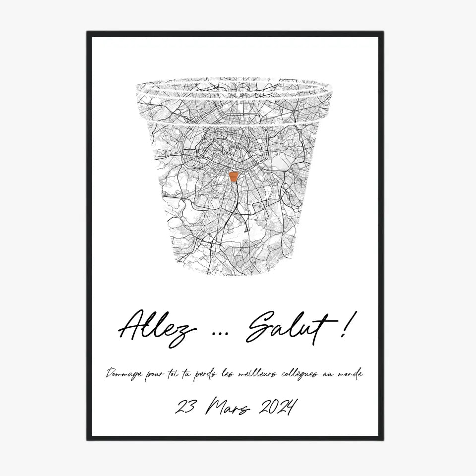 Tableau Pot de Départ Personnalisé Carte Ville