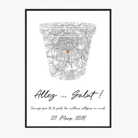 Tableau Pot de Départ Personnalisé Carte Ville