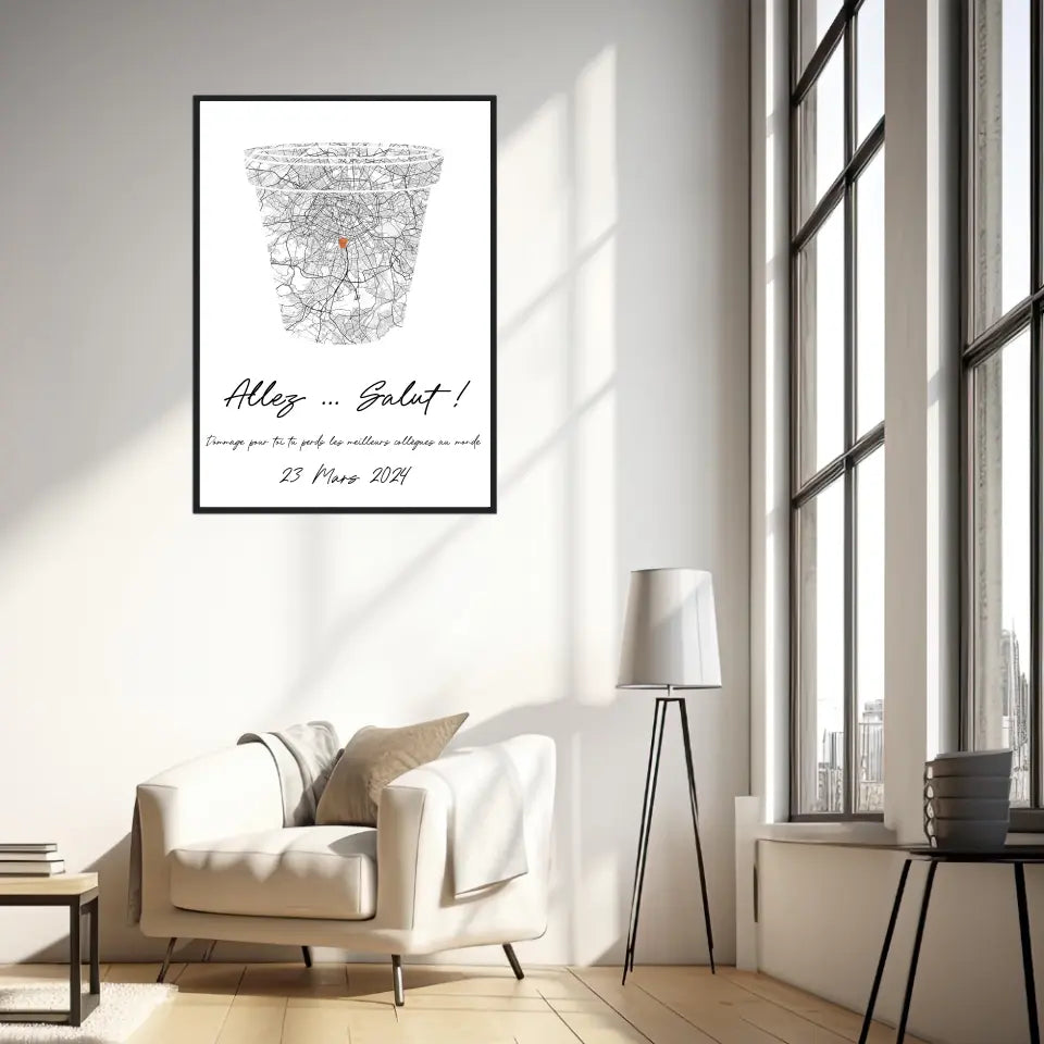 Tableau Pot de Départ Personnalisé Carte Ville